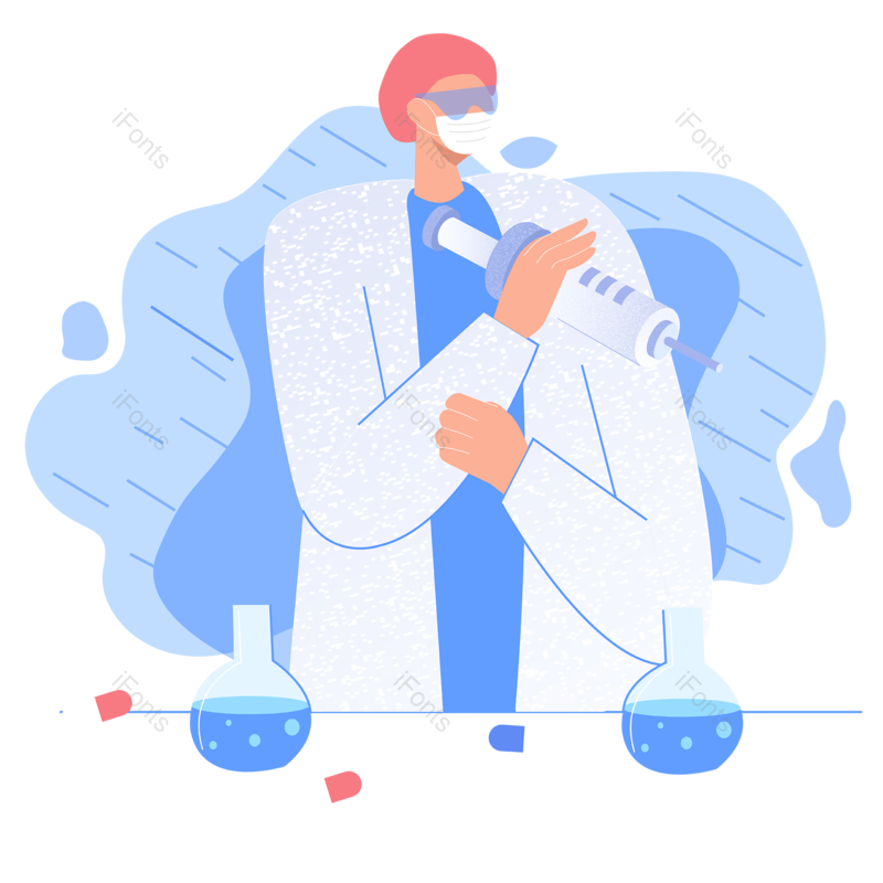 科学图片,医学元素,人物PNG,扁平插画免抠素材